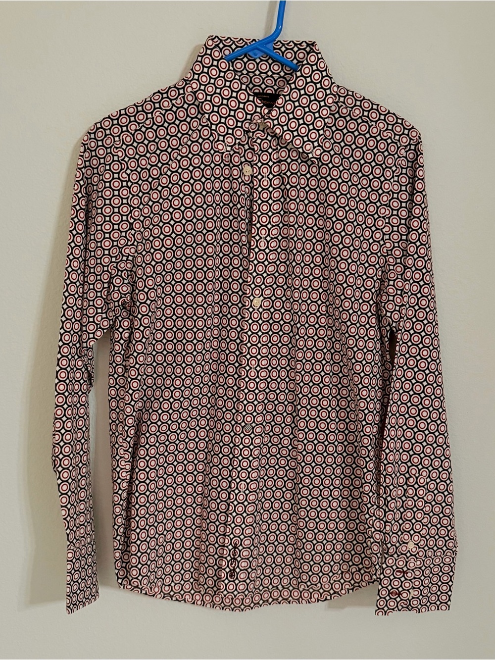 Ben Sherman Men's Pink and Black Target-Print Button-Up Shirt